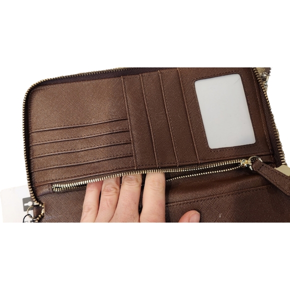 Apadi Brown Clutch Zipper Wallet Organizer - Picture 3 of 13